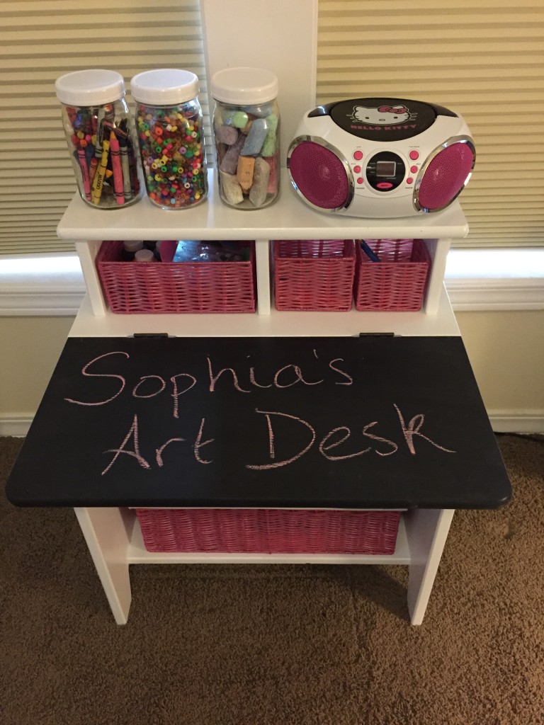 Kid's art desk makeover - after