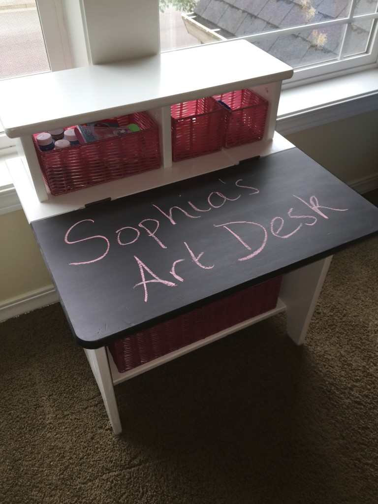 Kid's art desk makeover - after