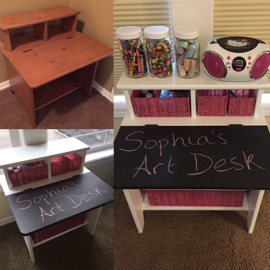 Kid's art desk makeover - before and after