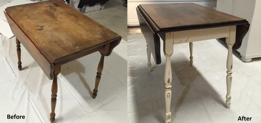 Farmhouse Drop Leaf Side Table