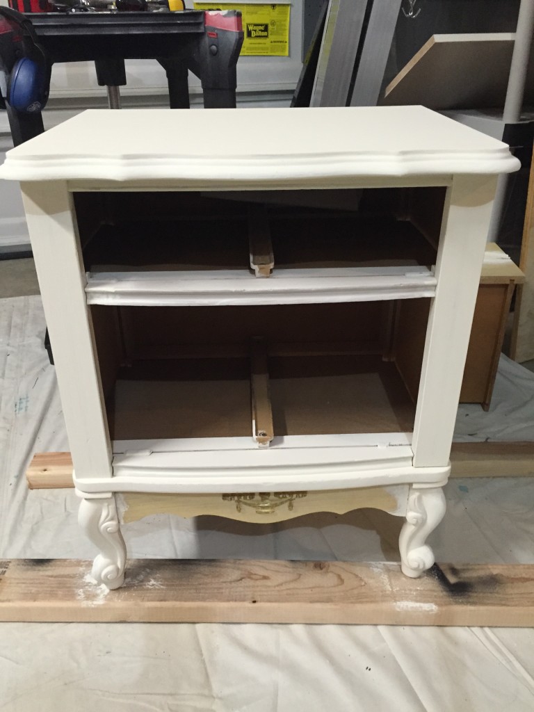 French provincial nightstand painted in Old White ASCP