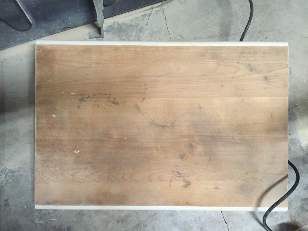 Sanding off the finish but stains still visible