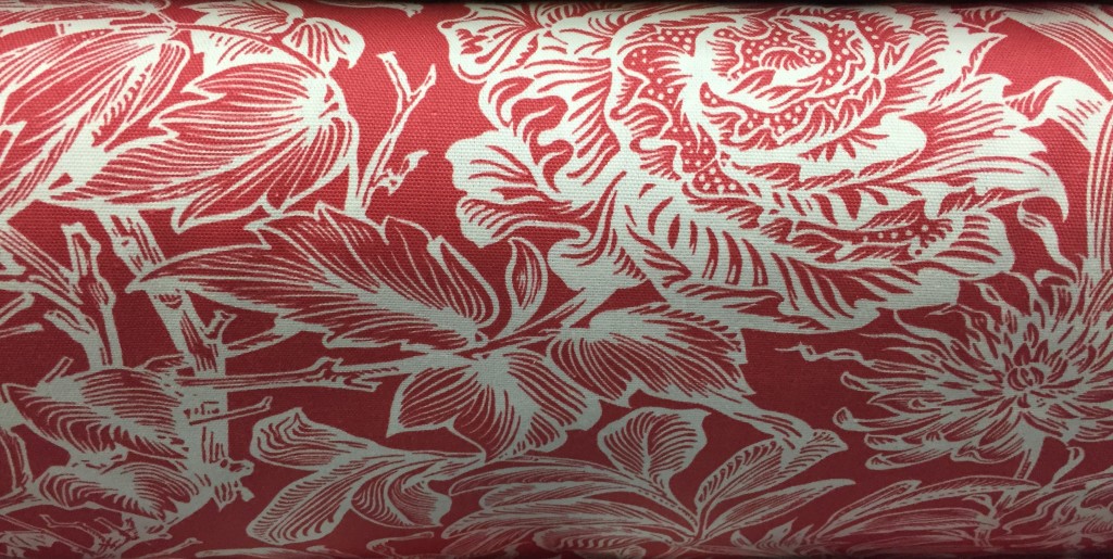 Red fabric for American Federal style chairs with rose carvings